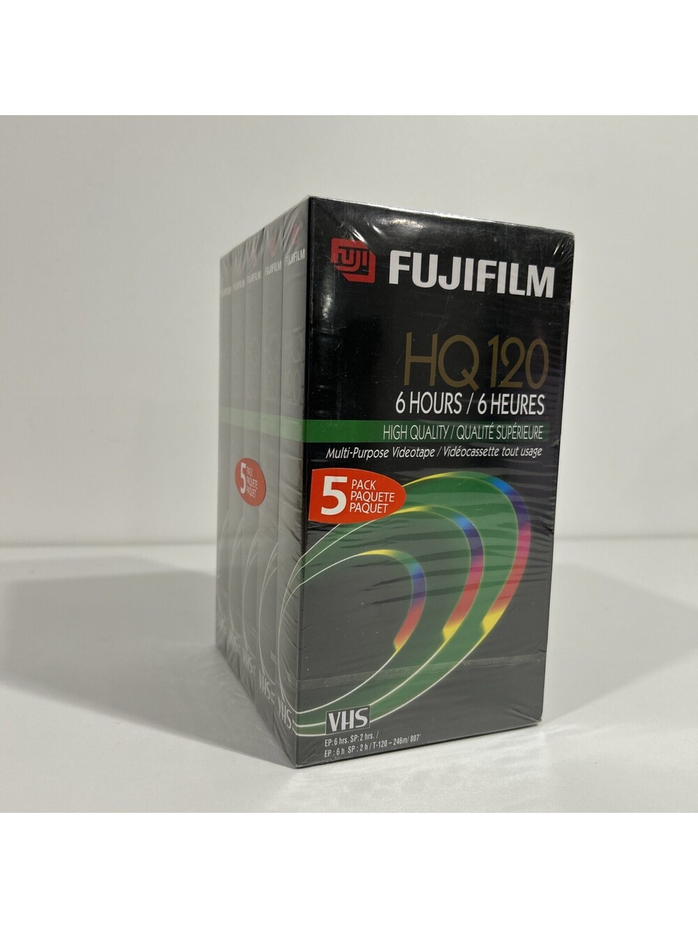 FUJIFILM HQ 120 VHS Tapes Lot of 5 Unopened Blank Sealed